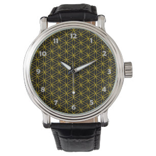 Flower of Life / Blume des Lebens - silver pattern Watch
