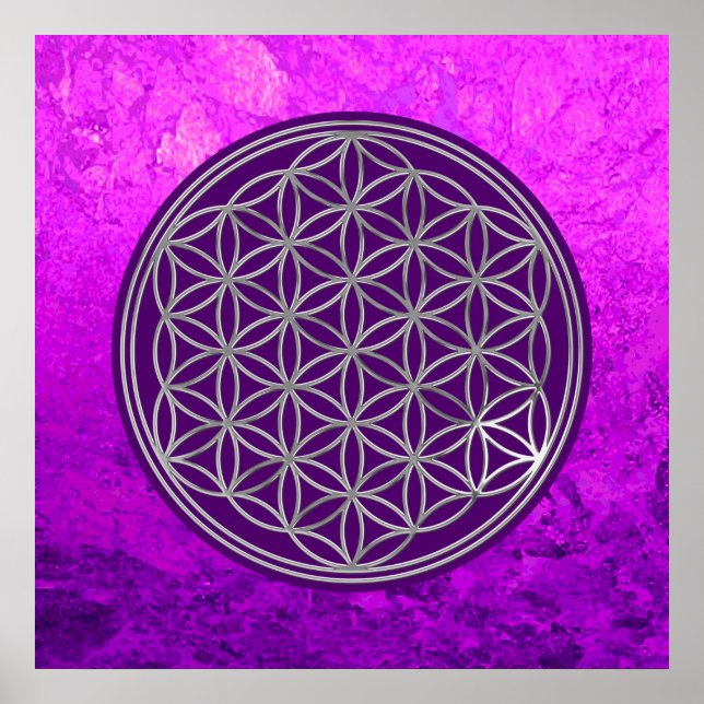 Flower Of Life / Blume des Lebens - SILVER Poster (Front)