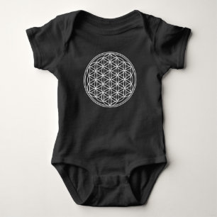 Flower Of Life / Blume des Lebens - solid white Baby Bodysuit