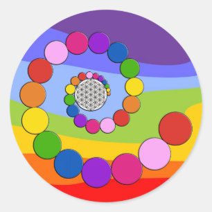 Flower of Life / Blume des Lebens - spiral dots Classic Round Sticker