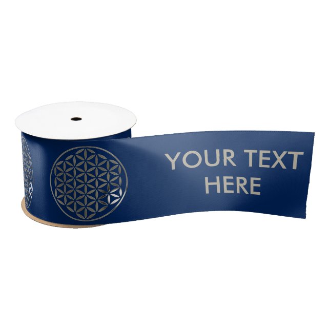 Flower Of Life / Blume des Lebens - stamp SILVER Satin Ribbon (Spool)