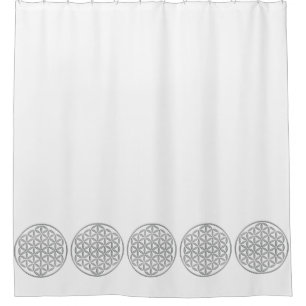 Flower Of Life / Blume des Lebens - stamp silver Shower Curtain