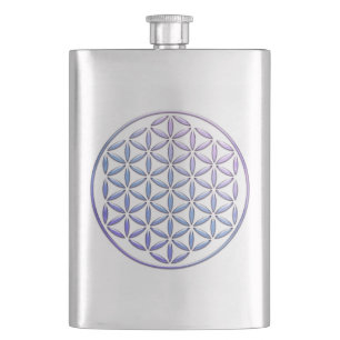 Flower of Life / Blume des Lebens - stamp violet Hip Flask