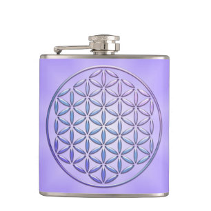 Flower of Life / Blume des Lebens - stamp violet Hip Flask