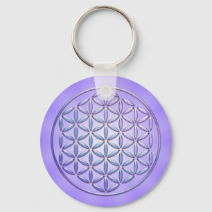 Flower of Life / Blume des Lebens - stamp violet Key Ring