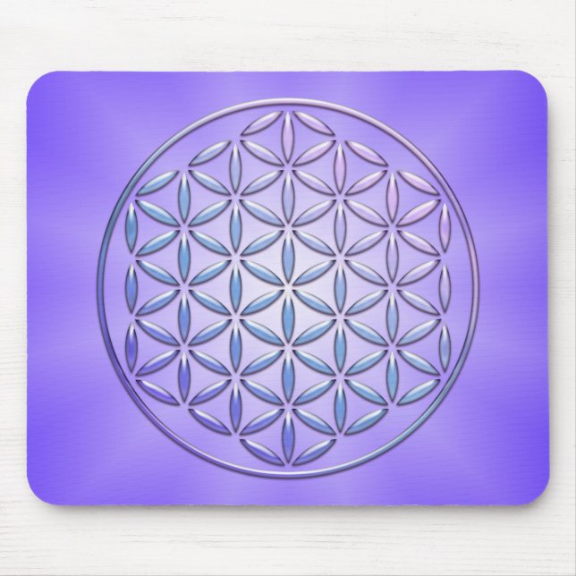 Flower of Life / Blume des Lebens - stamp violet Mouse Mat (Front)