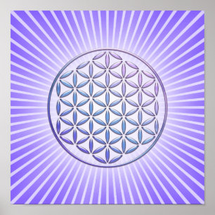 Flower of Life / Blume des Lebens - stamp violet Poster