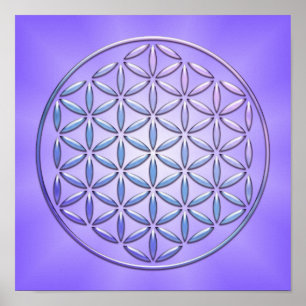Flower of Life / Blume des Lebens - stamp violet Poster