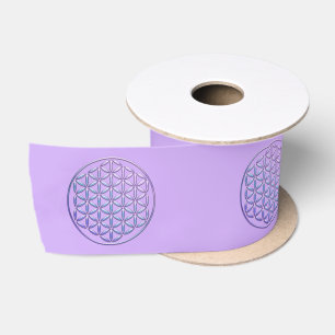 Flower Of Life / Blume des Lebens - stamp violet Satin Ribbon