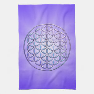 Flower of Life / Blume des Lebens - stamp violet Tea Towel
