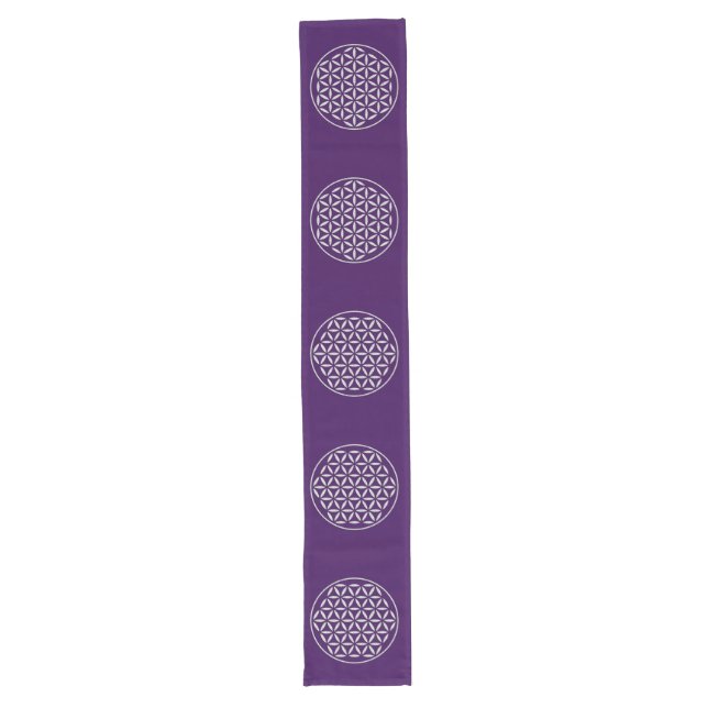 Flower Of Life / Blume des Lebens - stamp white Long Table Runner (Front)