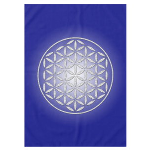 Flower Of Life / Blume des Lebens - stamp white Tablecloth