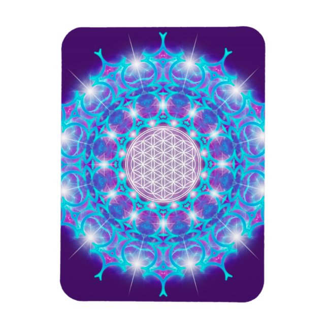 FLOWER OF LIFE/Blume des Lebens Stars Mandala Magnet (Vertical)