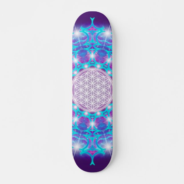 FLOWER OF LIFE/Blume des Lebens Stars Mandala Skateboard (Front)