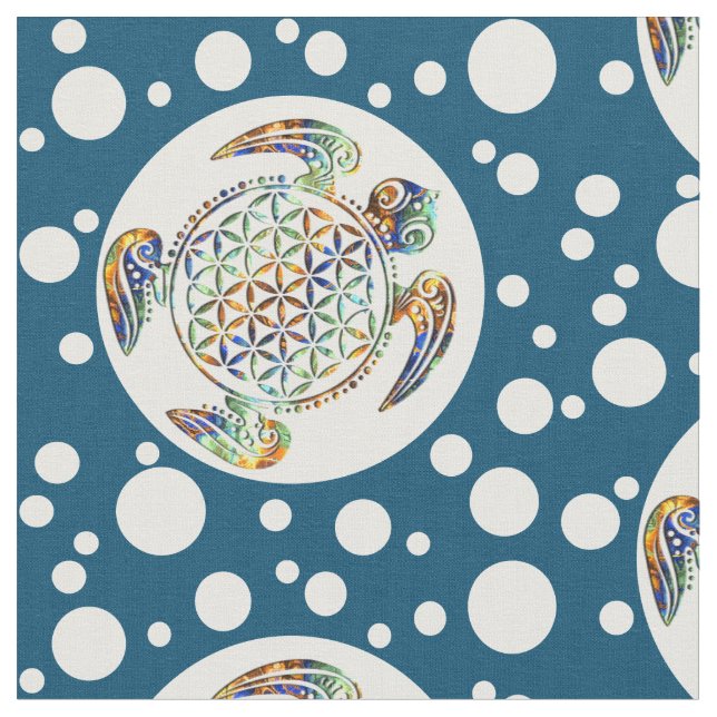 Flower Of Life / Blume des Lebens - turtle Fabric (Close Up)