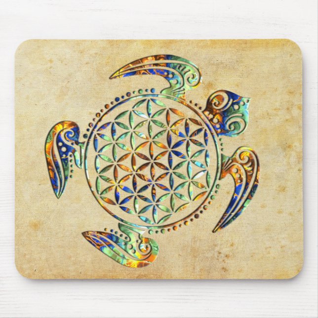 Flower of Life / Blume des Lebens - turtle Mouse Mat (Front)