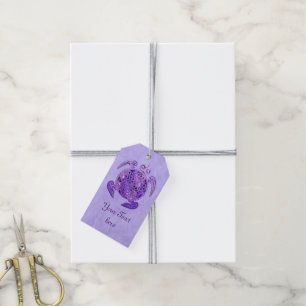 Flower Of Life / Blume des Lebens - turtle purple Gift Tags