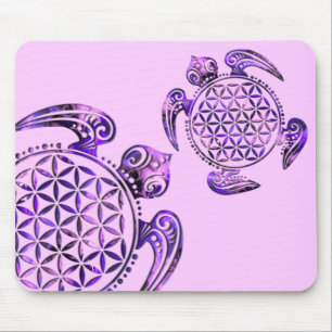 Flower of Life / Blume des Lebens - turtle purple Mouse Mat