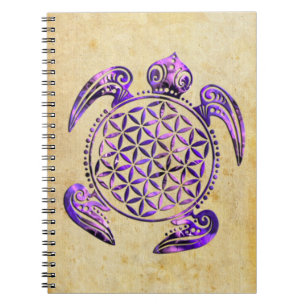 Flower of Life / Blume des Lebens - turtle purple Notebook