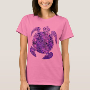 Flower of Life / Blume des Lebens - turtle purple T-Shirt