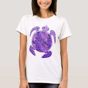Flower of Life / Blume des Lebens - turtle purple T-Shirt