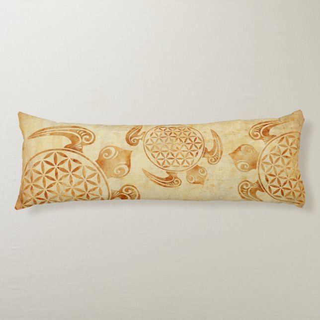 Flower of Life / Blume des Lebens - turtle stone Body Cushion (Front)