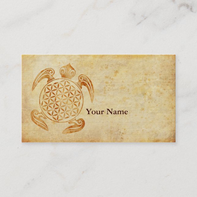 Flower of Life / Blume des Lebens - turtle stone Business Card (Front)