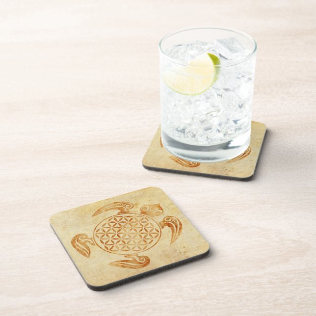 Flower of Life / Blume des Lebens - turtle stone Coaster (Right Side)