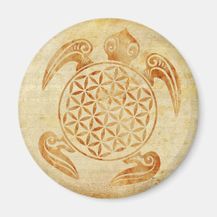 Flower of Life / Blume des Lebens - turtle stone Magnet