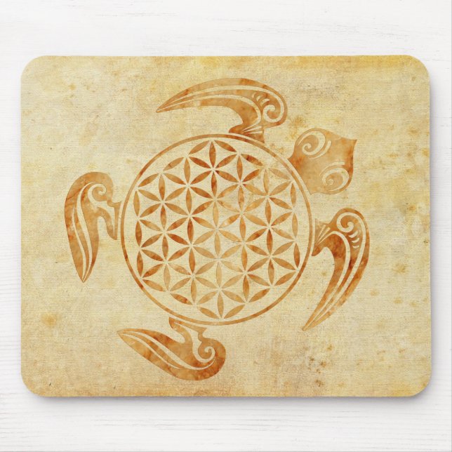 Flower of Life / Blume des Lebens - turtle stone Mouse Mat (Front)