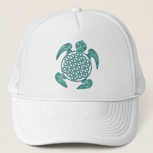 Flower of Life / Blume des Lebens turtle turquoise Trucker Hat