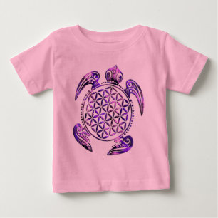 Flower of Life / Blume des Lebens - turtle violet Baby T-Shirt
