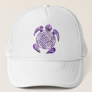Flower of Life / Blume des Lebens - turtle violet Trucker Hat