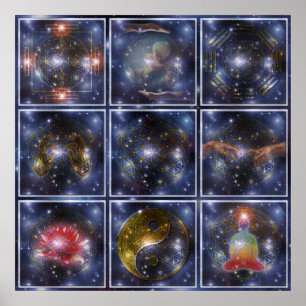 FLOWER OF LIFE / Blume des Lebens - universe Poster