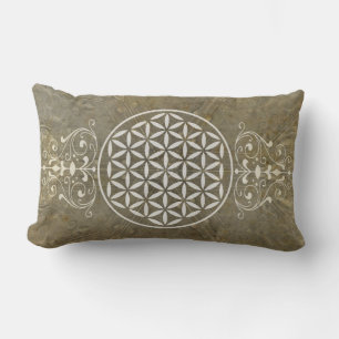 Flower of Life / Blume des Lebens - vintage II Lumbar Cushion