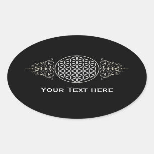 Flower of Life / Blume des Lebens - vintage II Oval Sticker