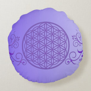 Flower of Life / Blume des Lebens - vintage VI Round Cushion