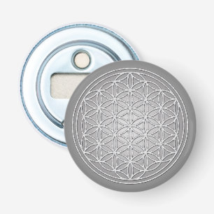 Flower Of Life / Blume des Lebens - white Bottle Opener