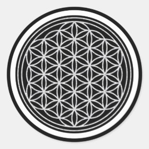 Flower Of Life / Blume des Lebens - white Classic Round Sticker