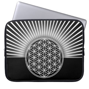 Flower of Life / Blume des Lebens - white flat Laptop Sleeve