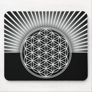 Flower of Life / Blume des Lebens - white flat Mouse Mat