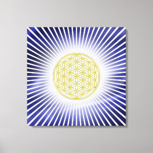 Flower Of Life / Blume des Lebens - white rays Canvas Print