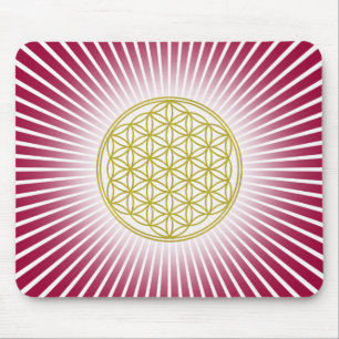 Flower Of Life / Blume des Lebens - white rays Mouse Mat