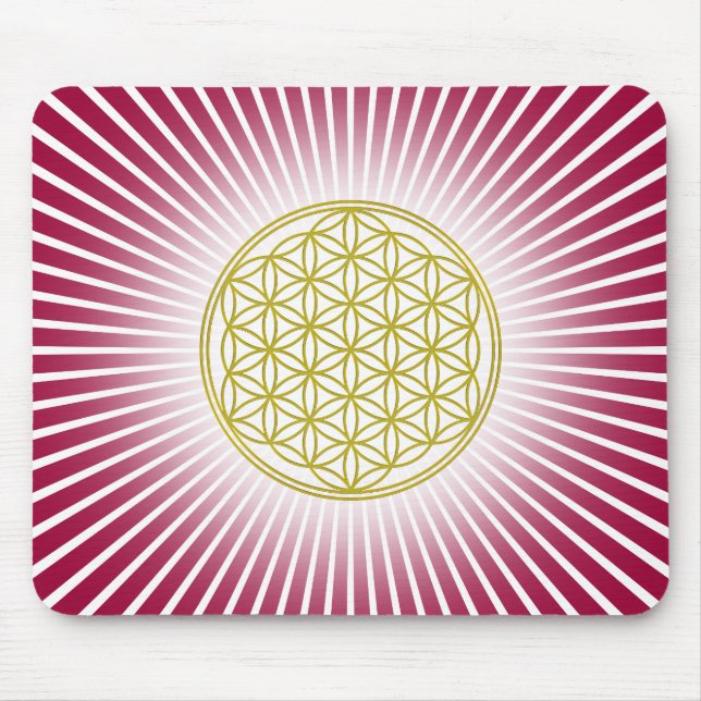 Flower Of Life / Blume des Lebens - white rays Mouse Mat (Front)