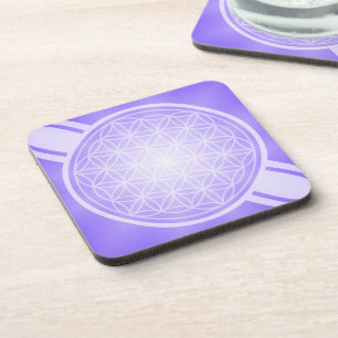 Flower of Life / Blume des Lebens - white transpa. Coaster