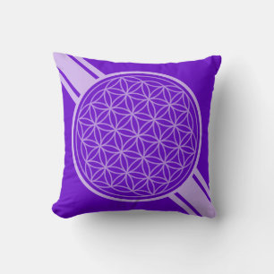 Flower of Life / Blume des Lebens - white transpa. Cushion
