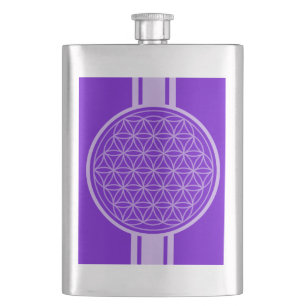Flower of Life / Blume des Lebens - white transpa. Hip Flask