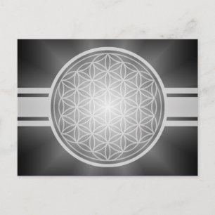 Flower of Life / Blume des Lebens - white transpa. Postcard