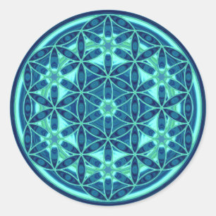 Flower Of Life - Button Style 01 Classic Round Sticker