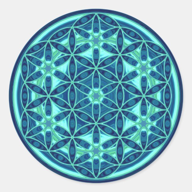 Flower Of Life - Button Style 01 Classic Round Sticker (Front)
